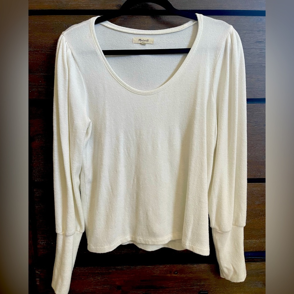 White scoop neck Madewell sweater
